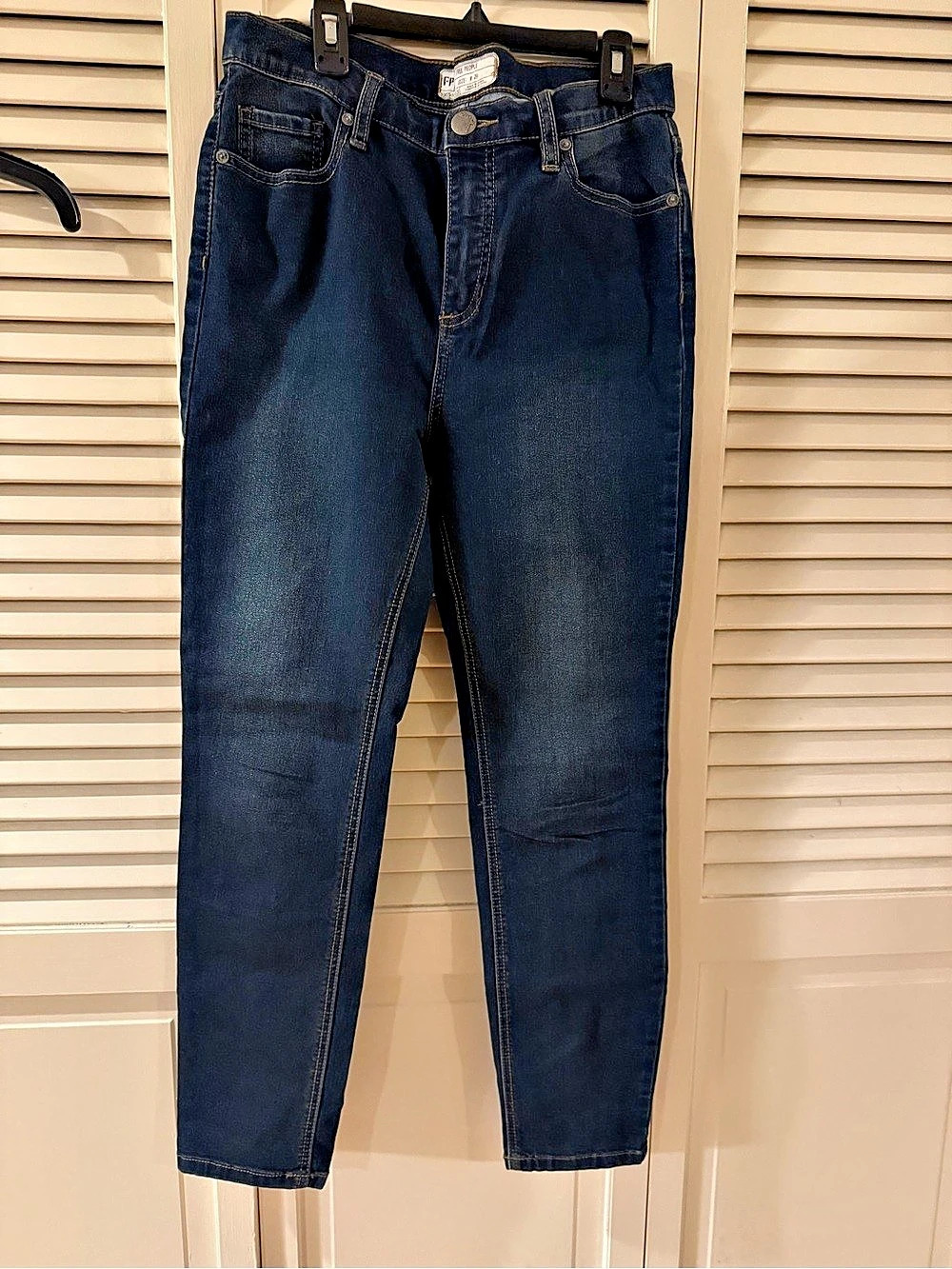 Free People Stretch Skinny Jeans Blue Waist 29